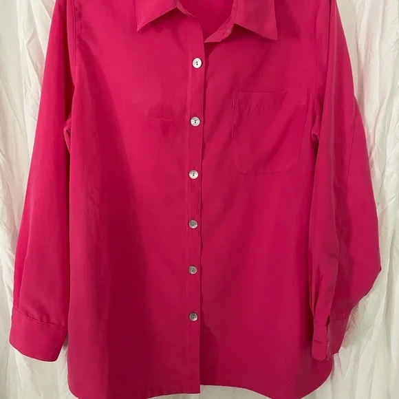 Travelsmith‎ Pink Button down Blouse - Picture 11 of 11